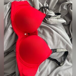 Rhinestone Red Women's Bra 34A